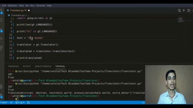 Google Translator Using Python | Googletrans | Translator | Python Micro Project | Tech Blooded смотреть онлайн