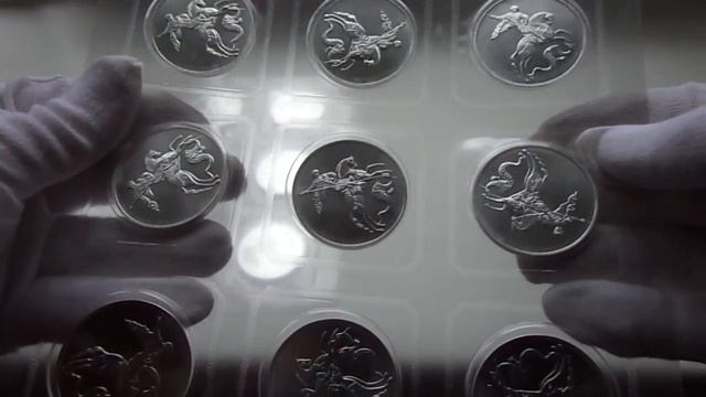 Серебряная монета Георгий Победоносец.