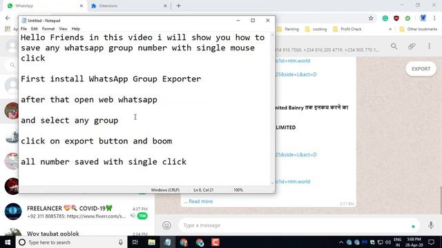 Export Whatsapp Group Contacts to Excel with Single Click (100% Working) смотреть онлайн