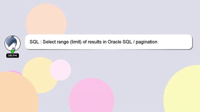 SQL : Select range (limit) of results in Oracle SQL / pagination смотреть онлайн