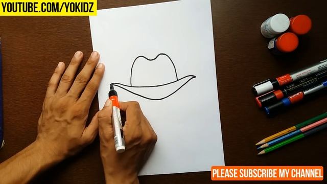 How to draw a COWBOY HAT for kids смотреть онлайн