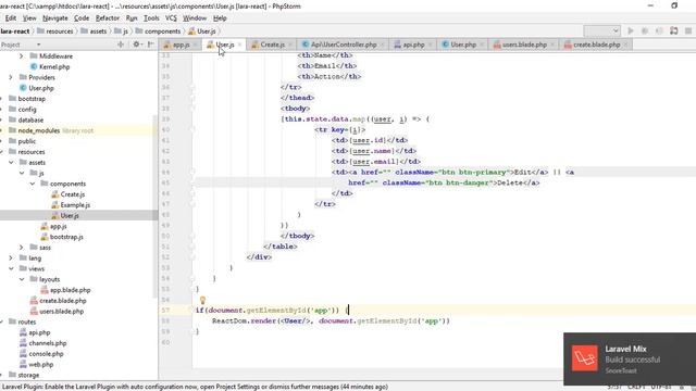 Laravel 5.6 and React JS - Data Binding and Events смотреть онлайн