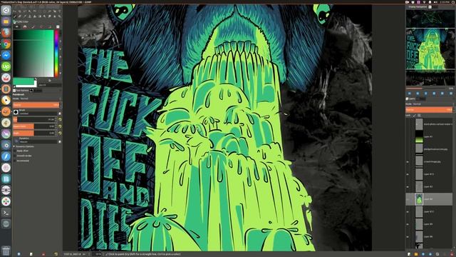 GIMP TIMELAPSE: VALENTINE DENIED! PUNK GIG POSTER смотреть онлайн