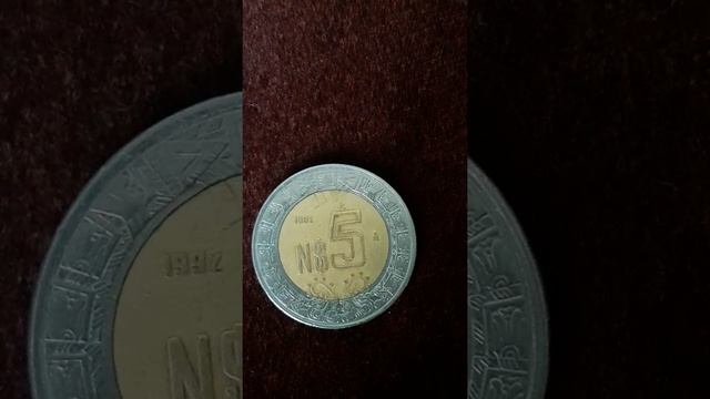 Обзор монеты Мексики 5 песо 1992 года. Новое мексиканское песо. смотреть онлайн