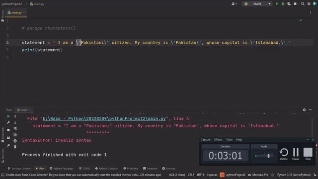 Python - Escape Characters смотреть онлайн