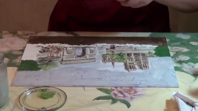 МК декупаж Фреска Улочки Франции смотреть онлайн