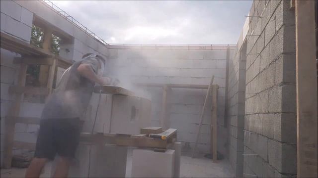 Как быстро распилить много газоблока вдоль. смотреть онлайн