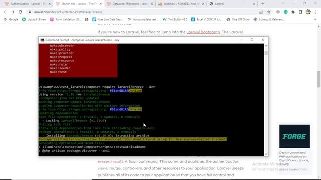Install Laravel using composer with Breeze Authentication смотреть онлайн