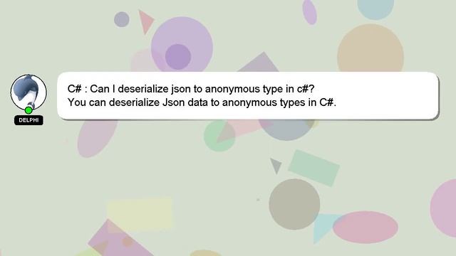 C# : Can I deserialize json to anonymous type in c#? смотреть онлайн