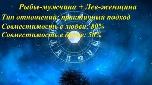 Совместимость Рыбы-мужчина и Лев-женщина