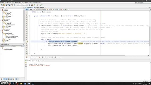 Simple Socket Networking DateServer Demo смотреть онлайн