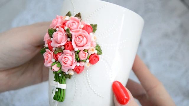 Обзор кружки с декором из полимерной глины