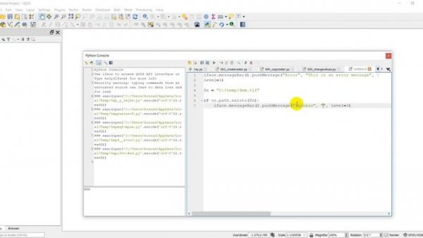 QGIS Python (PyQGIS) - Show Error, Warning, and Success Messages