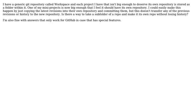 Making folder of a git repository a separate repository while preserving history смотреть онлайн