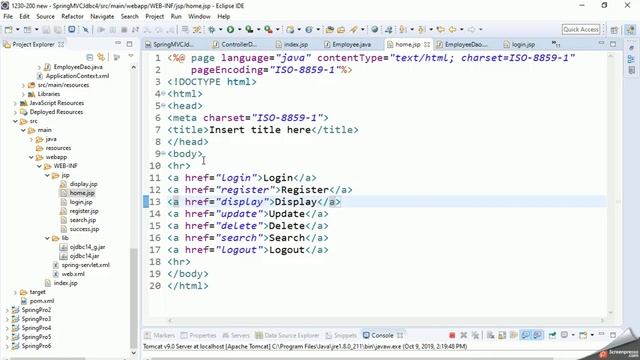Java Spring MVC Jdbc 03 смотреть онлайн