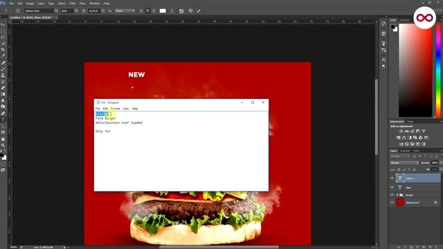 Burger advertisement poster design in Photoshop смотреть онлайн