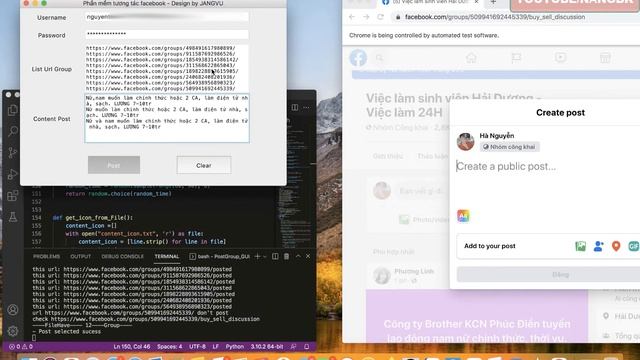 HOW TO POST TO MULTIPLE GROUP FACEBOOK AUTOMATIC - WITH PYTHON смотреть онлайн
