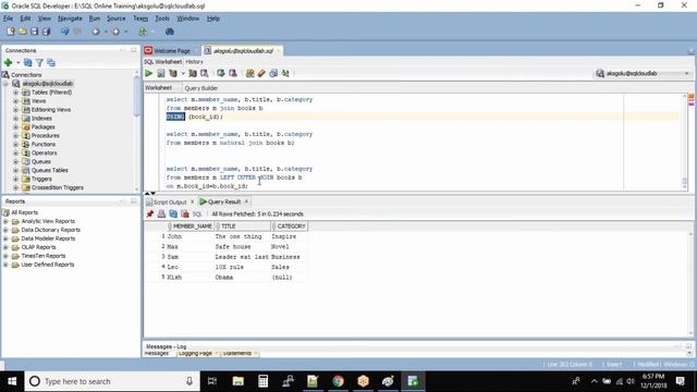 LEFT OUTER join - Lab Practice | Oracle SQL fundamentals смотреть онлайн