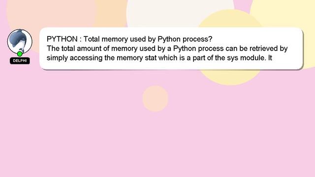 PYTHON : Total memory used by Python process? смотреть онлайн