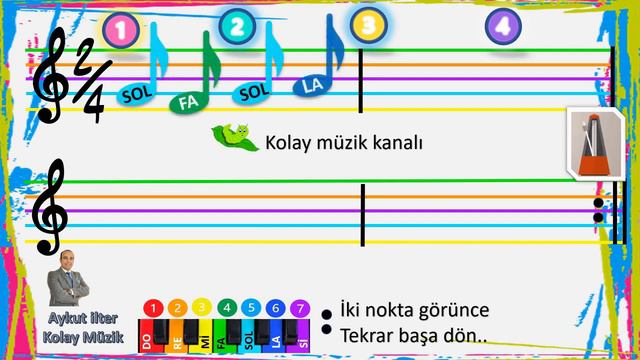 Postacı kolay müzik kolay nota kanalı bak postacı geliyor notası metronome 60 bpm öğrenci kanalı смотреть онлайн