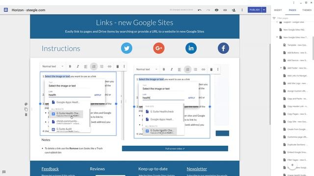 Link to pages Drive items and websites - new Google Sites смотреть онлайн