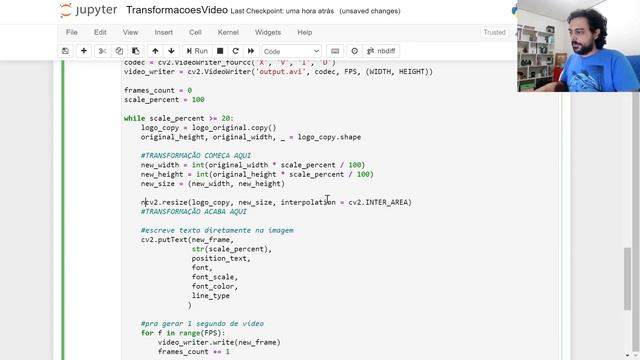 Escala, Translação e Rotação em Vídeos - Python & OpenCV 4 #09 смотреть онлайн