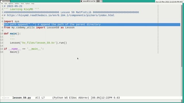 Python in Emacs 0046 - How to plot chart in KivyMD using matplotlib смотреть онлайн