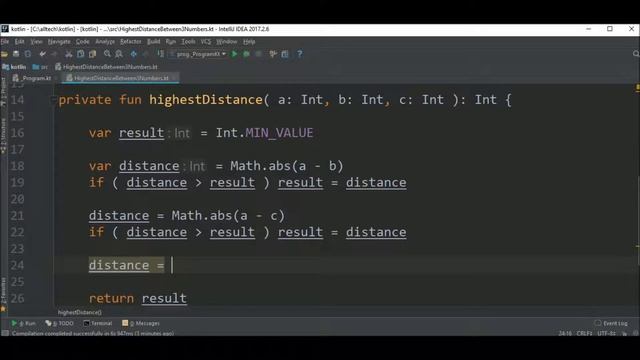 highest distance between 3 numbers in kotlin смотреть онлайн
