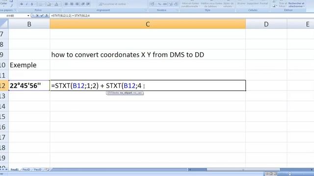 how to convert the X Y coordinates from (degree minute second) DMS to (decimal degrees) in Excel смотреть онлайн