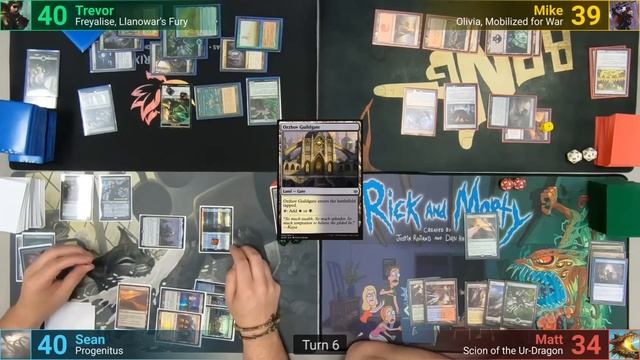 Scion of the Ur-Dragon vs Freyalise vs Progenitus vs Olivia EDH / CMDR game play for Magic смотреть онлайн