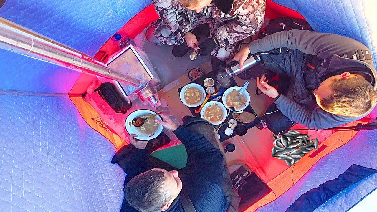 ЗИМНЯЯ РЫБАЛКА -30 С КОМФОРТОМ КАК В БАНЕ !!! Бешеный клёв по первому льду на озере |  СИБИРИЯ