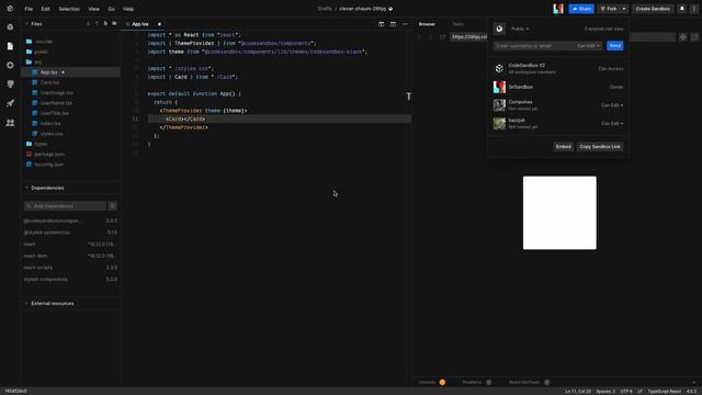 CodeSandbox multiplayer available смотреть онлайн