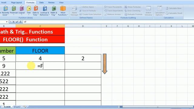 FLOOR FUNCTION,FLOOR IN EXCEL, Math & Trig Functions, HOW TO USE FLOOR FUNCTION IN EXCEL, смотреть онлайн