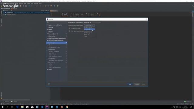 PhpStorm IDE - как переключить стандарт JavaScript с ES5 на ES6 (ES2015) смотреть онлайн