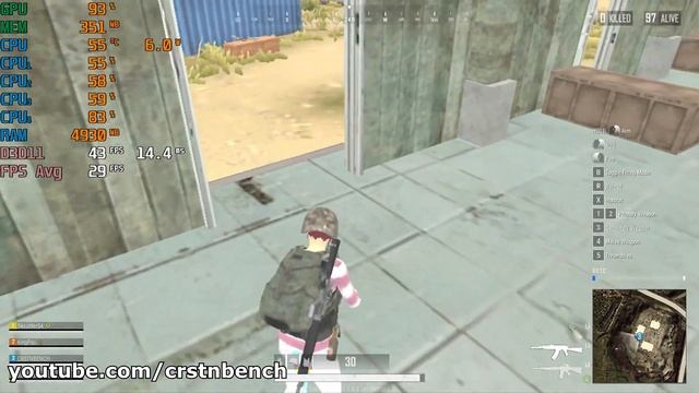 Intel Celeron N3450 \ Intel HD Graphics 500 \ PUBG Lite \ @1280x720 80% res.scale смотреть онлайн