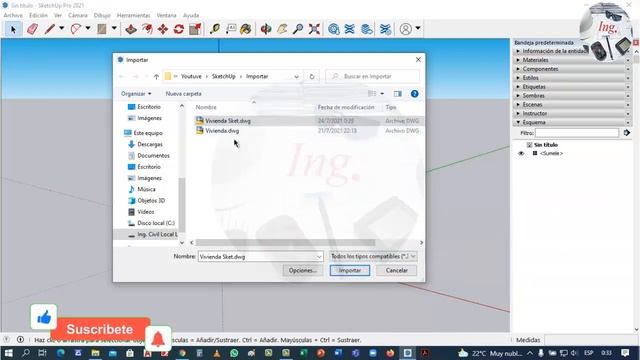 COMO IMPORTAR DISEÑOS DE AUTOCAD A SKETCHUP 2021, PASO A PASO. @ing. смотреть онлайн