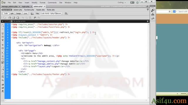 CMS Site using php and mysql Bangla 40 Check page authorization смотреть онлайн