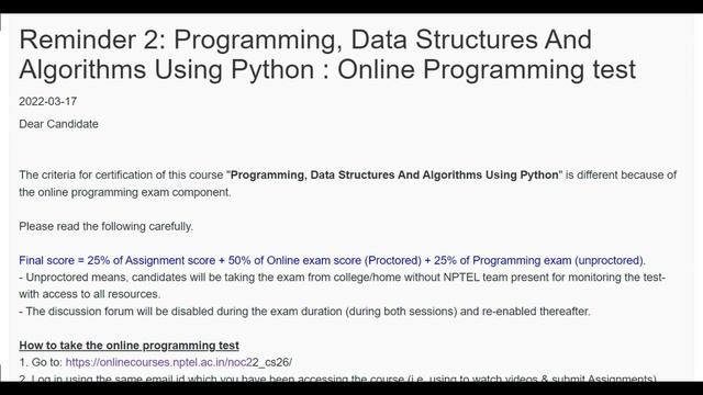 Programming Data Structures And Algorithms Using Python online programming test 19 march 2022 смотреть онлайн