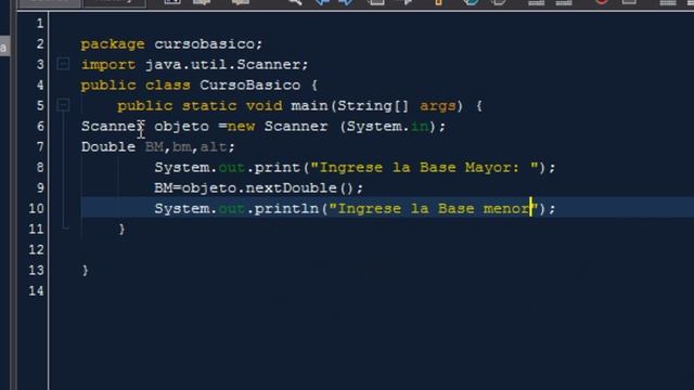 Curso Java Ejemplo: Calcular el area de un Trapecio смотреть онлайн