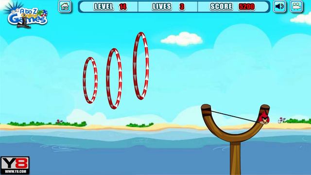 Angry Birds Slingshot Fun 2 - SHOOT TERENCE THROUGH ALL CIRCLE RINGS GAMEPLAY! смотреть онлайн