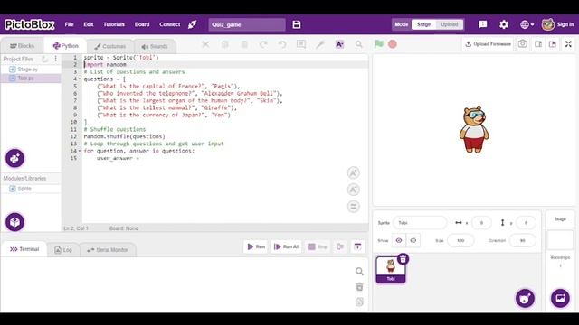 How to make quiz game using python смотреть онлайн