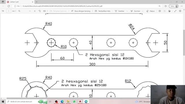 LATIHAN AUTOCAD C (2 DIMENSI) смотреть онлайн
