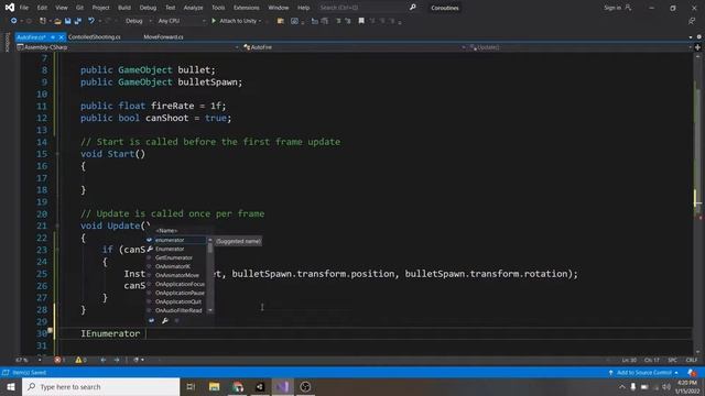 Unity 3D: Using Coroutines to Control Firerate смотреть онлайн