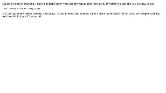 Using SASS on my Debian server смотреть онлайн