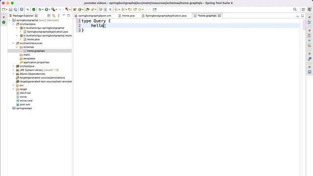 GraphQL and Spring Boot Tutorial - 04 Create a schema and Test the query смотреть онлайн
