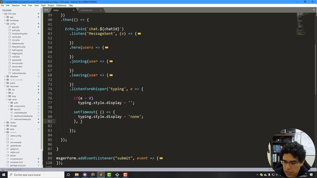 22. Acción de escribir - Aplicación de Chat con Laravel, Websockets y Laravel Echo смотреть онлайн
