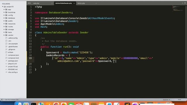 Laravel 10 Tutorial #7 | Create Admin Panel in Laravel | Insert Record into Admins Table with Seede смотреть онлайн