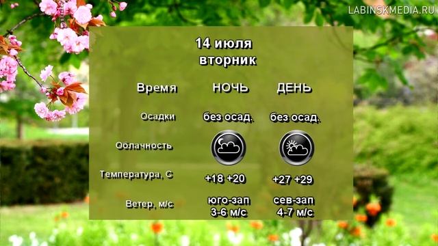 Погода на неделю с 13 по 19 июля 2020 года смотреть онлайн