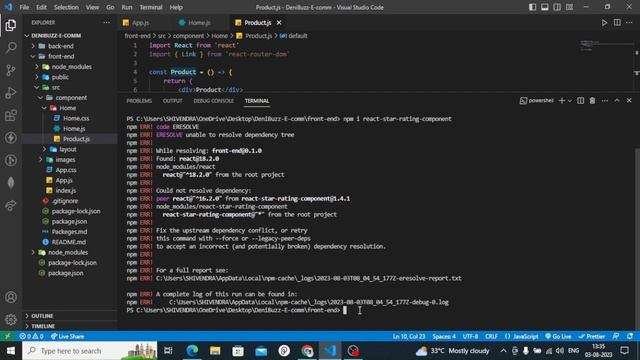Npm ERR code ERESOLVE react | Npm install error in visual studio code [Fast] смотреть онлайн