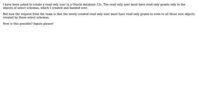 Databases: Read-only user query in Oracle смотреть онлайн